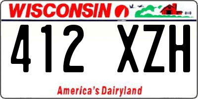 WI license plate 412XZH