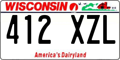WI license plate 412XZL