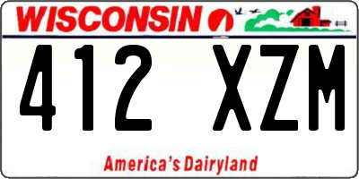 WI license plate 412XZM