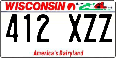 WI license plate 412XZZ