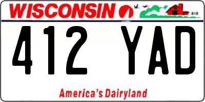 WI license plate 412YAD