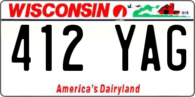 WI license plate 412YAG