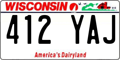 WI license plate 412YAJ