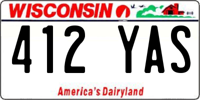 WI license plate 412YAS