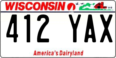 WI license plate 412YAX