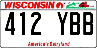 WI license plate 412YBB