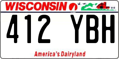 WI license plate 412YBH