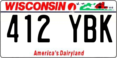 WI license plate 412YBK