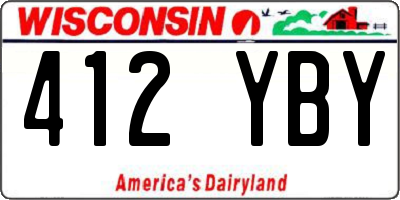 WI license plate 412YBY