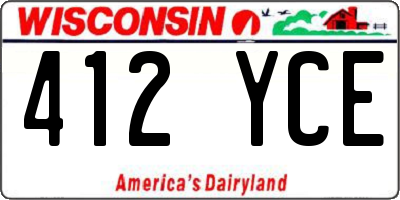 WI license plate 412YCE