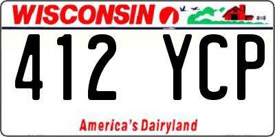 WI license plate 412YCP