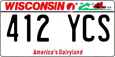 WI license plate 412YCS