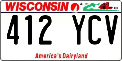 WI license plate 412YCV