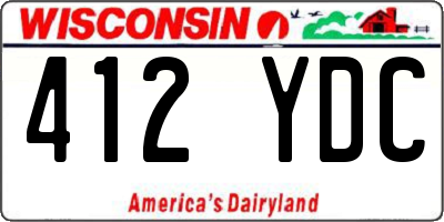 WI license plate 412YDC