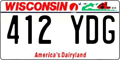 WI license plate 412YDG