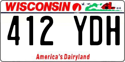 WI license plate 412YDH