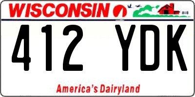 WI license plate 412YDK