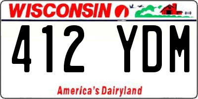 WI license plate 412YDM