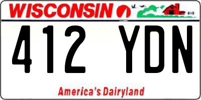 WI license plate 412YDN