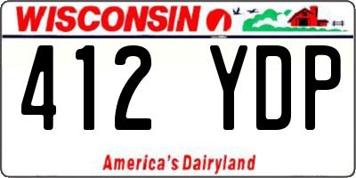 WI license plate 412YDP