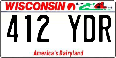 WI license plate 412YDR
