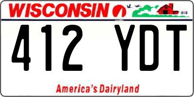 WI license plate 412YDT