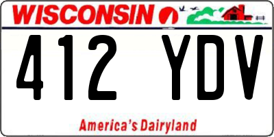 WI license plate 412YDV