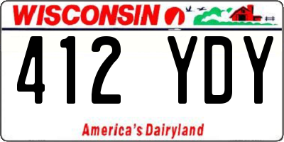 WI license plate 412YDY