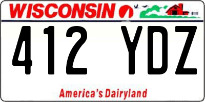 WI license plate 412YDZ