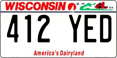 WI license plate 412YED