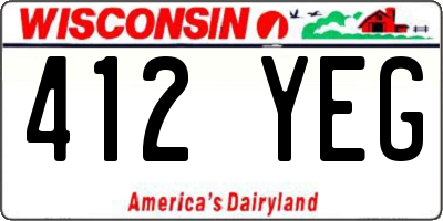 WI license plate 412YEG