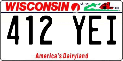 WI license plate 412YEI