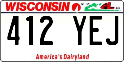 WI license plate 412YEJ