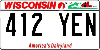 WI license plate 412YEN