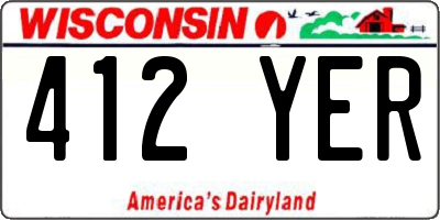 WI license plate 412YER