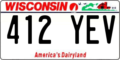 WI license plate 412YEV