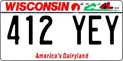 WI license plate 412YEY