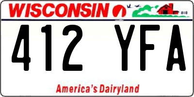 WI license plate 412YFA