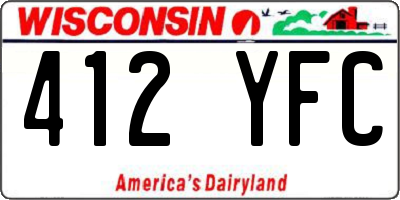 WI license plate 412YFC