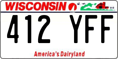 WI license plate 412YFF