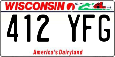 WI license plate 412YFG