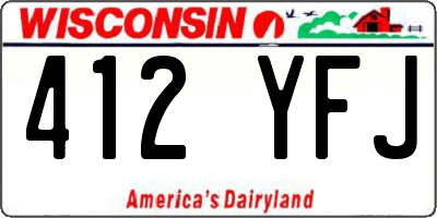 WI license plate 412YFJ