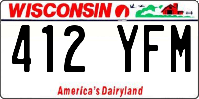 WI license plate 412YFM