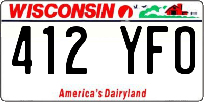 WI license plate 412YFO