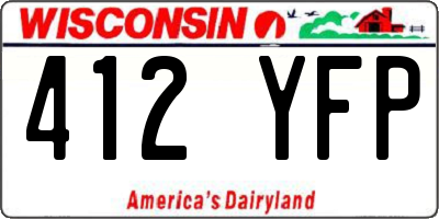 WI license plate 412YFP