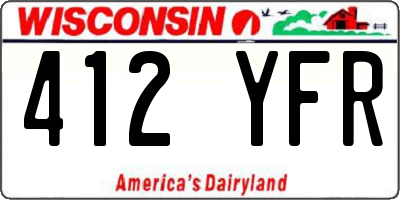 WI license plate 412YFR