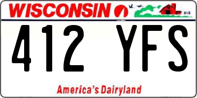 WI license plate 412YFS