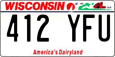 WI license plate 412YFU