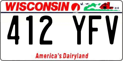 WI license plate 412YFV