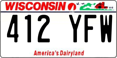 WI license plate 412YFW